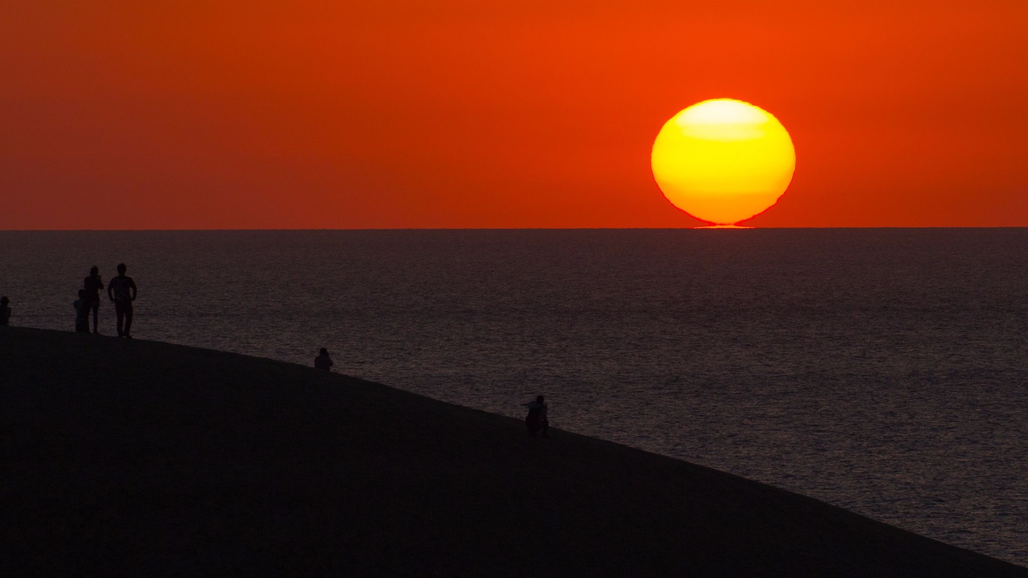 鳥取砂丘の夕陽 日の出日の入時刻 方角マップ