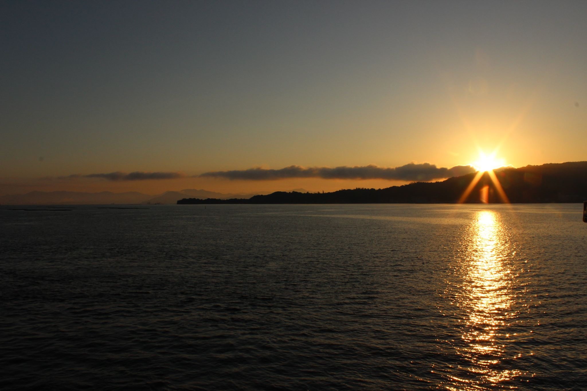 宮島からの朝日 日の出日の入時刻 方角マップ